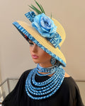 Ndop Hepburn Straw Bell Shaped Wide Brim Sun Hat