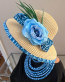 Ndop Hepburn Straw Bell Shaped Wide Brim Sun Hat