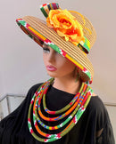 Neela Hepburn Straw Bell Shaped Wide Brim Sun Hat