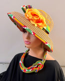 Neela Hepburn Straw Bell Shaped Wide Brim Sun Hat