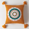 Boho Crochet Mandala Throw Pillow Covers with Tassels - Afrilege