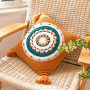 Boho Crochet Mandala Throw Pillow Covers with Tassels - Afrilege