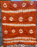 Authentic African Handmade Bogolan Mud Cloth - Orange / White - Afrilege