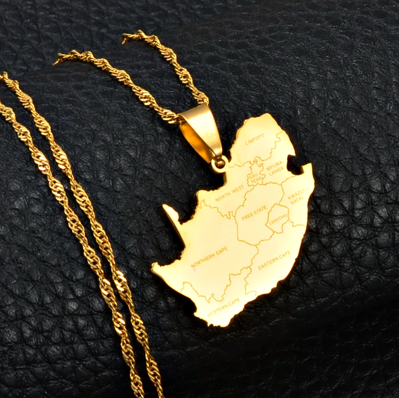 South Africa Map Pendant Necklace