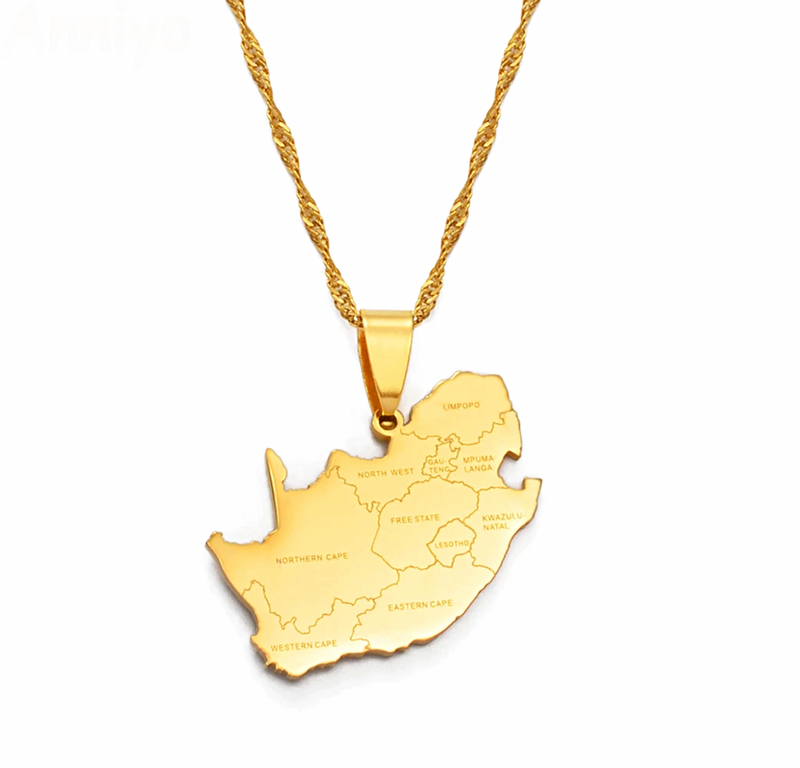 South Africa Map Pendant Necklace