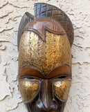 Hand-Carved Tikar Wooden Mask with Bronze Finish – Cameroon