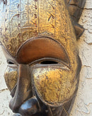 Hand-Carved Tikar Wooden Mask with Bronze Finish – Cameroon