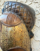 Hand-Carved Tikar Wooden Mask with Bronze Finish – Cameroon