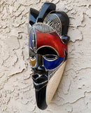 Hand-Carved Colorful Tikar African Wooden Mask - BIG SIZE