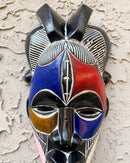Hand-Carved Colorful Tikar African Wooden Mask - BIG SIZE