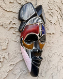 Hand-Carved Colorful Tikar African Wooden Mask - SMALL SIZE