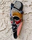 Hand-Carved Colorful Tikar African Wooden Mask - Medium size