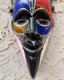 Hand-Carved Colorful Tikar African Wooden Mask - BIG SIZE
