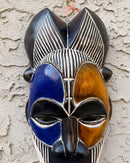 Hand-Carved Colorful Tikar African Wooden Mask - Medium size