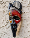 Hand-Carved Colorful Tikar African Wooden Mask - SMALL SIZE