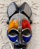 Hand-Carved Colorful Tikar African Wooden Mask - Medium size