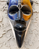 Hand-Carved Colorful Tikar African Wooden Mask - Medium size