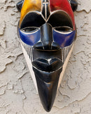 Hand-Carved Colorful Tikar African Wooden Mask - Medium size