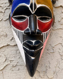 Hand-Carved Colorful Tikar African Wooden Mask - Medium size