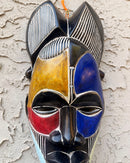 Hand-Carved Colorful Tikar African Wooden Mask - Big size