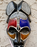Hand-Carved Colorful Tikar African Wooden Mask - SMALL SIZE