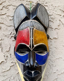 Hand-Carved Colorful Tikar African Wooden Mask - Big size