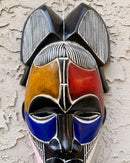 Hand-Carved Colorful Tikar African Wooden Mask - Big size