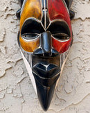 Hand-Carved Colorful Tikar African Wooden Mask - SMALL SIZE