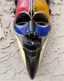 Hand-Carved Colorful Tikar African Wooden Mask - Big size