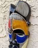 Hand-Carved Colorful Tikar African Wooden Mask - Big size