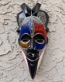 Hand-Carved Colorful Tikar African Wooden Mask - BIG SIZE
