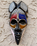 Hand-Carved Colorful Tikar African Wooden Mask - SMALL SIZE
