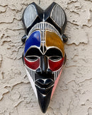 Hand-Carved Colorful Tikar African Wooden Mask - Medium size