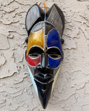 Hand-Carved Colorful Tikar African Wooden Mask - Big size