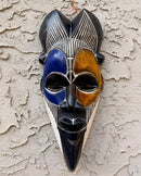 Hand-Carved Colorful Tikar African Wooden Mask - Medium size