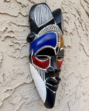 Hand-Carved Colorful Tikar African Wooden Mask - Medium size