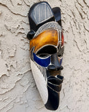 Hand-Carved Colorful Tikar African Wooden Mask - Medium size