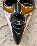 Hand-Carved Colorful Tikar African Wooden Mask - SMALL SIZE