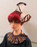 Toghu Burgundy African Print Mesh Fascinator Headband