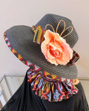 Toghu Hepburn Straw Bell Shaped Wide Brim Sun Hat