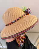 Toghu Hepburn Straw Bell Shaped Wide Brim Sun Hat