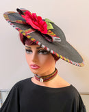 Toghu African Print Wide-Brim Church Hat