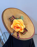 Toghu African Print Wide-Brim Church Hat