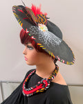 Toghu African Print Wide-Brim Church Hat