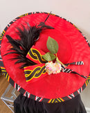 Toghu African Print Wide-Brim Church Hat
