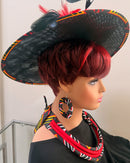 Toghu African Print Wide-Brim Church Hat