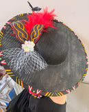 Toghu African Print Wide-Brim Church Hat