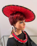 Toghu African Print Wide-Brim Church Hat