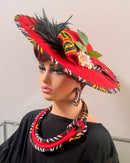 Toghu African Print Wide-Brim Church Hat