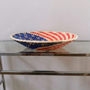 14" Handwoven United Stated Flag Baskets bowl for wall decor